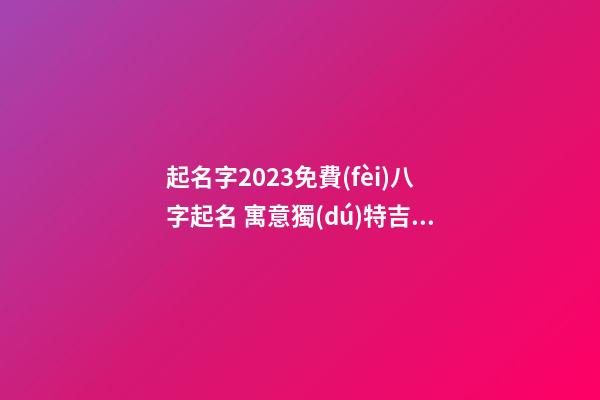起名字2023免費(fèi)八字起名 寓意獨(dú)特吉利公司名,起名之家